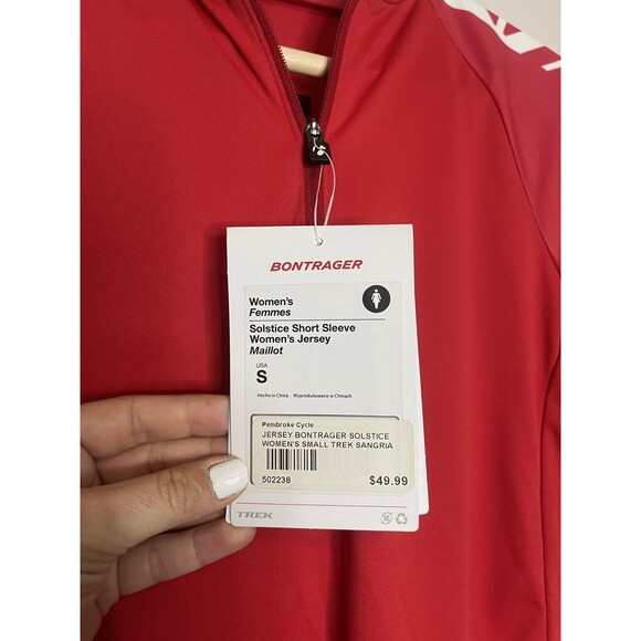 Bontrager Solstice Womens Small Red White1/4 Zip Short Sleeve Cycling Jersey NWT - Picture 4 of 8